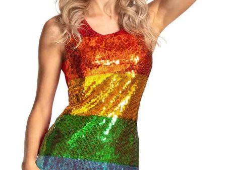 Glitzer Rainbow Paillettenkleid für Damen Supply