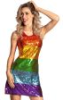 Glitzer Rainbow Paillettenkleid für Damen Supply